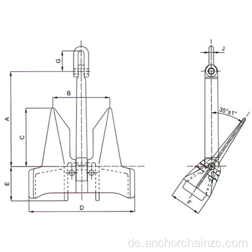 Marine High Holding Force AC-14HP ausgeglichene stäbchenlose Anker